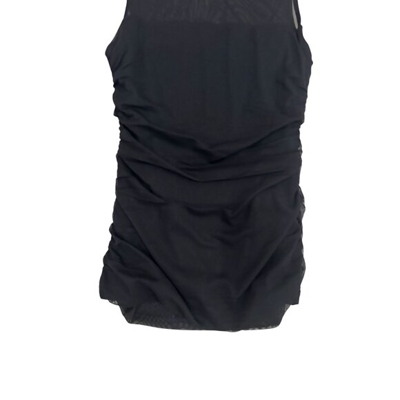 WHITE HOUSE BLACK MARKET WHBM Black Sheer Ruched Tank Top Size XS - Picture 4 of 5